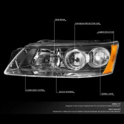 06-08 Hyundai Sonata Factory Style Headlights - Black / Amber -High-Efficiency Car Light Store 06 08 hyundai sonata factory style headlights black amber 76