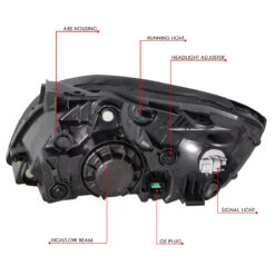 06-08 Kia Rio 5 Factory Style Replacement Headlights - Black -High-Efficiency Car Light Store 06 08 kia rio 5 factory style replacement headlights black 125