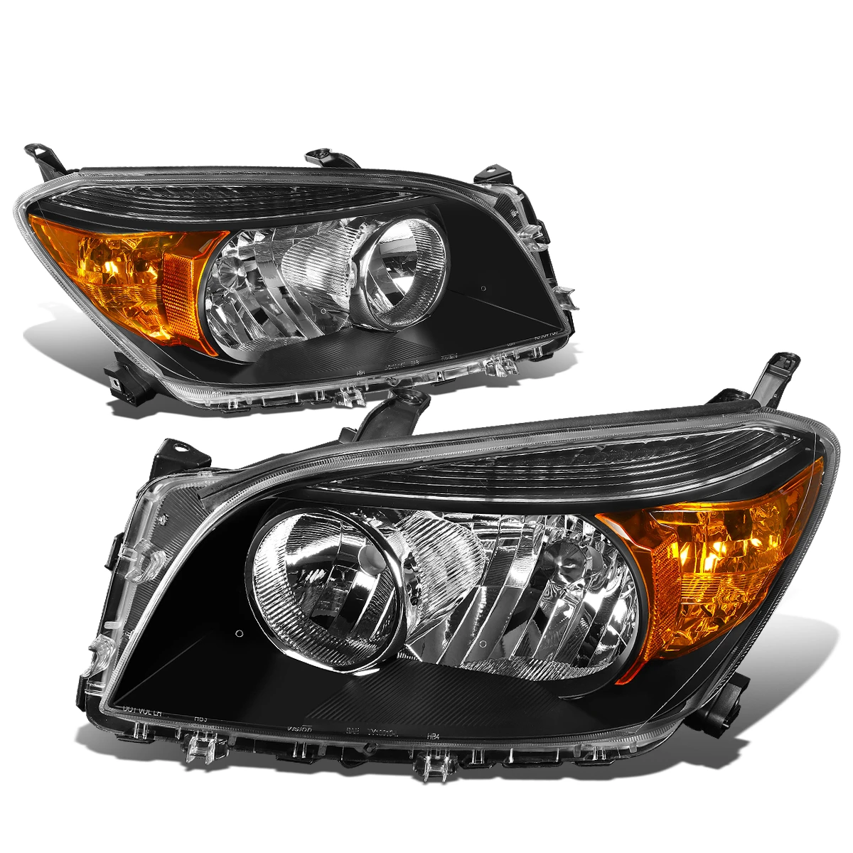 06-08 Toyota RAV4 OE-Style Replacement Headlights - Black / Amber 3 06-08 Toyota RAV4 OE-Style Replacement Headlights - Black / Amber - Image 3