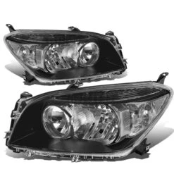 06-08 Toyota RAV4 OE-Style Replacement Headlights - Black / Clear