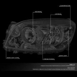 06-08 Toyota RAV4 OE-Style Replacement Headlights - Smoked Clear -High-Efficiency Car Light Store 06 08 toyota rav4 oe style replacement headlights smoked clear 120