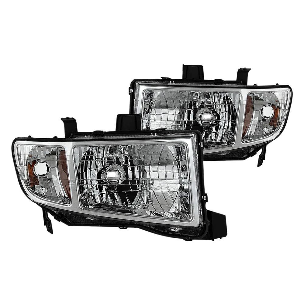 06-14 Honda Ridgeline Replacement Crystal Headlights - Chrome 1 06-14 Honda Ridgeline Replacement Crystal Headlights - Chrome