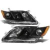 07-09 Toyota Camry [Non Hybrid Model] OE-Style Replacement Headlights - Black / Amber