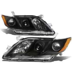07-09 Toyota Camry [Non Hybrid Model] OE-Style Replacement Headlights - Black / Amber