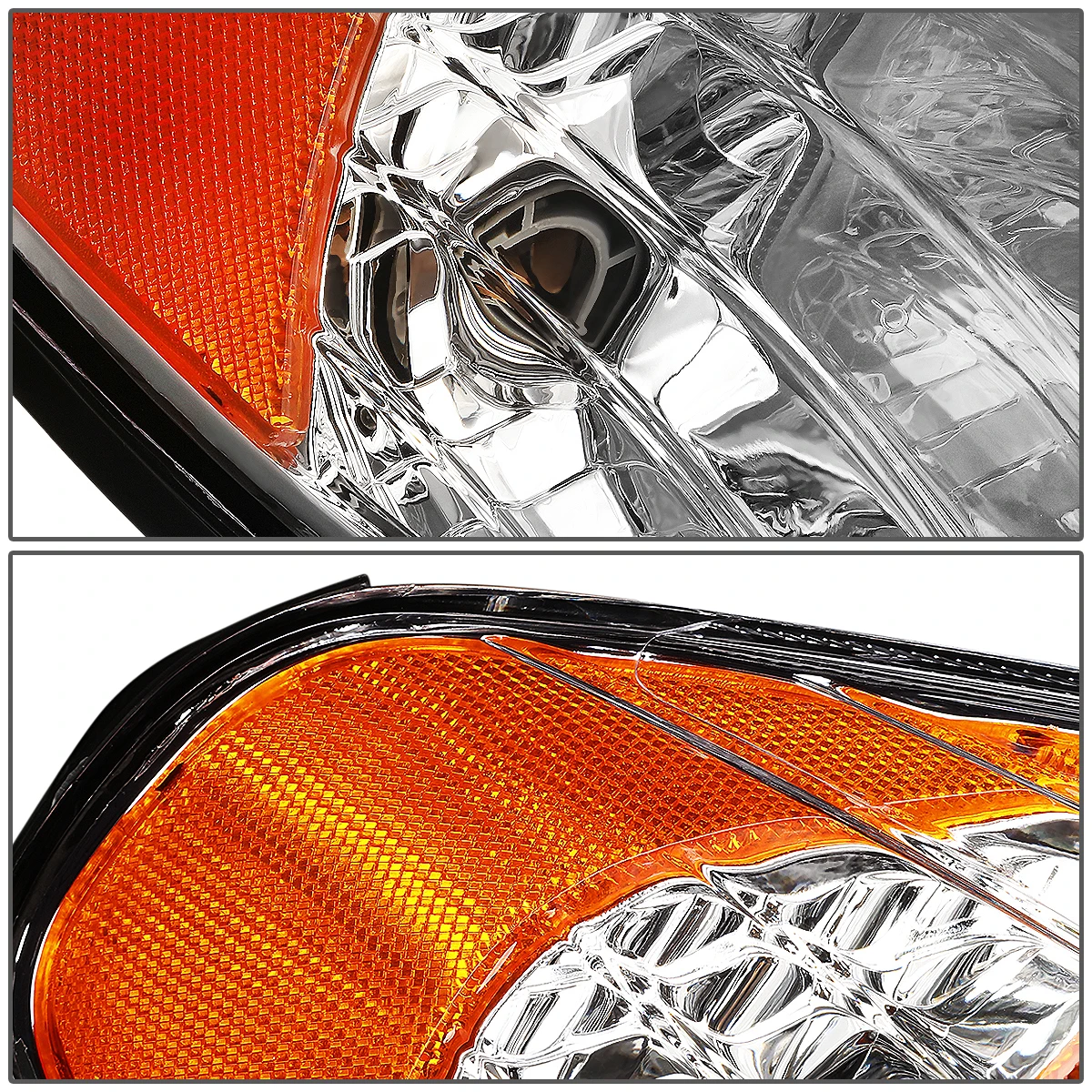 07-11 Hyundai Accent Headlight Assembly (Driver & Passenger Side) - Chrome Amber 5 07-11 Hyundai Accent Headlight Assembly (Driver & Passenger Side) - Chrome Amber - Image 5