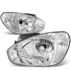 07-11 Hyundai Accent Headlight Assembly (Driver & Passenger Side) - Chrome Clear -High-Efficiency Car Light Store 07 11 hyundai accent headlight assembly driver passenger side chrome clear 99