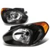 07-11 Hyundai Accent OE-Style Replacement Headlights - Black / Amber