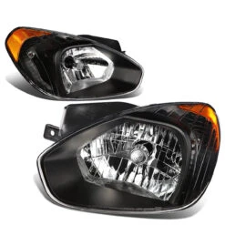 07-11 Hyundai Accent OE-Style Replacement Headlights - Black / Amber 11 07-11 Hyundai Accent OE-Style Replacement Headlights - Black / Amber -High-Efficiency Car Light Store 07 11 hyundai accent oe style replacement headlights black amber 66