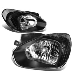 07-11 Hyundai Accent OE-Style Replacement Headlights - Black / Clear -High-Efficiency Car Light Store 07 11 hyundai accent oe style replacement headlights black clear 66