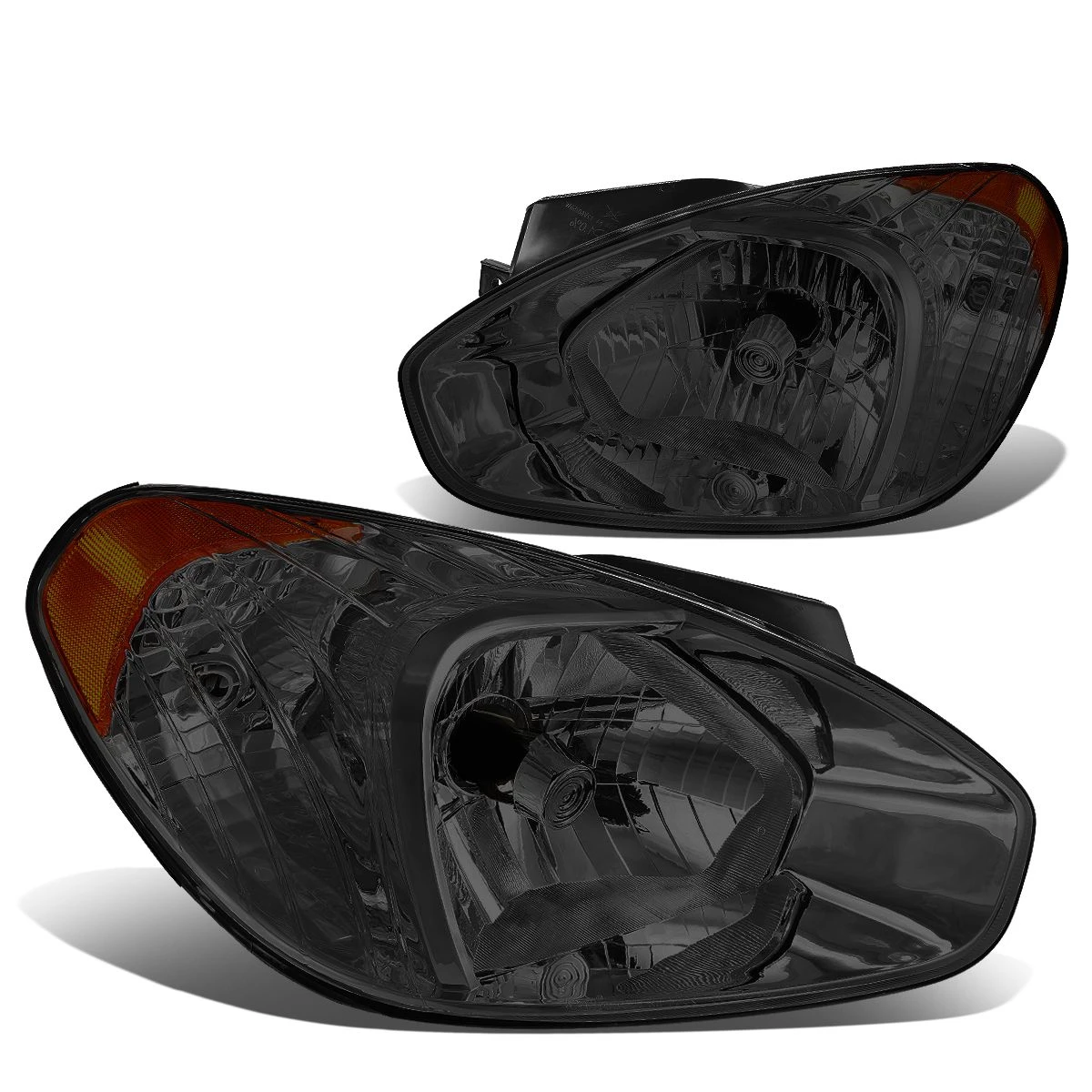 07-11 Hyundai Accent OE-Style Replacement Headlights - Smoked / Amber 2 07-11 Hyundai Accent OE-Style Replacement Headlights - Smoked / Amber - Image 2
