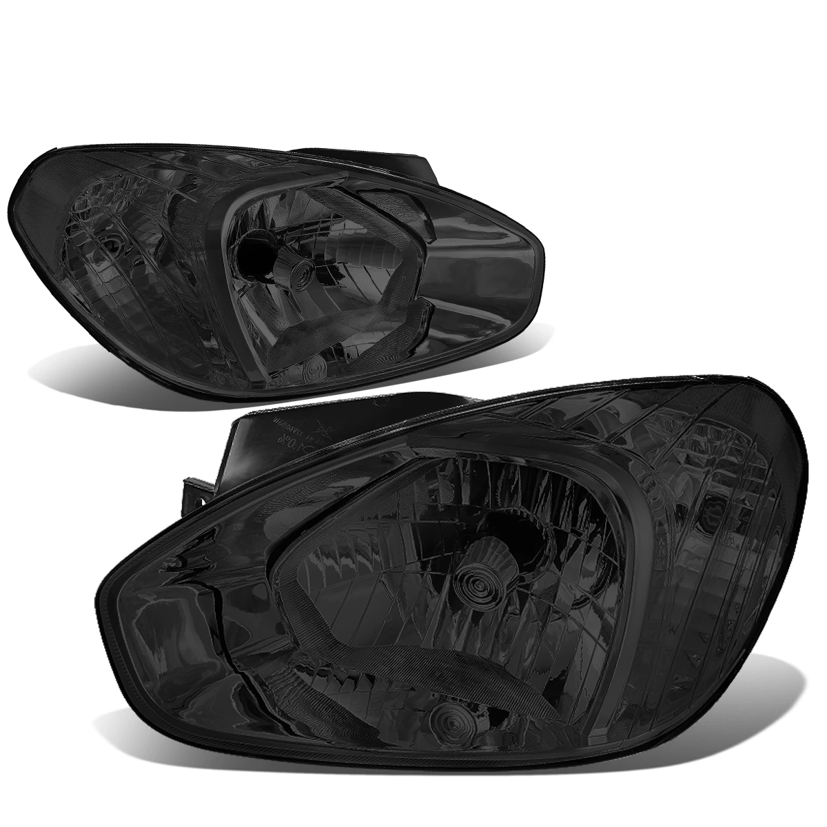 07-11 Hyundai Accent OE-Style Replacement Headlights - Smoked / Clear 3 07-11 Hyundai Accent OE-Style Replacement Headlights - Smoked / Clear - Image 3