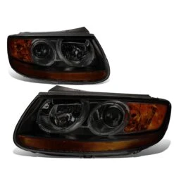 07-09 Hyundai Santa Fe Factory Style Replacement Headlights - Smoked / Amber