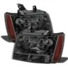 07-14 Chevy Suburban Tahoe Avalanche Crystal Replacement Headlights - Smoked
