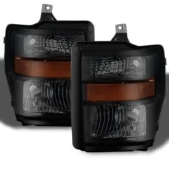 08-10 Ford F250-F550 SuperDuty Replcement Headlilghts - Black Smoked