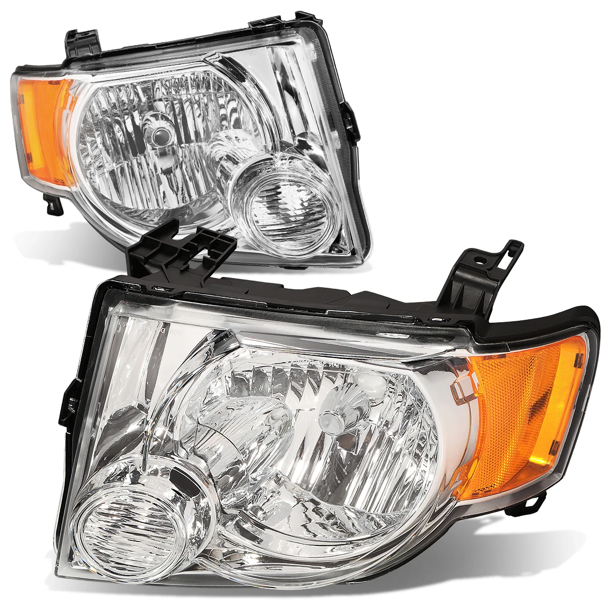 08-12 Ford Escape OE Style Chrome Housing Amber Corner Headlight 3 08-12 Ford Escape OE Style Chrome Housing Amber Corner Headlight - Image 3