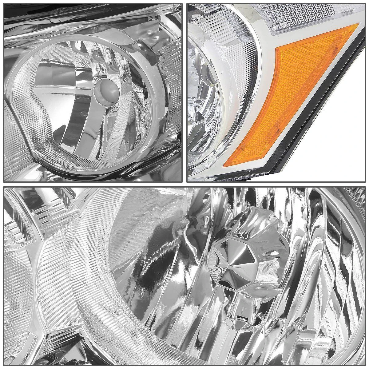 08-12 Honda Accord 4dr Sedan Crystal Headlights - Chrome Amber 2 08-12 Honda Accord 4dr Sedan Crystal Headlights - Chrome Amber - Image 2