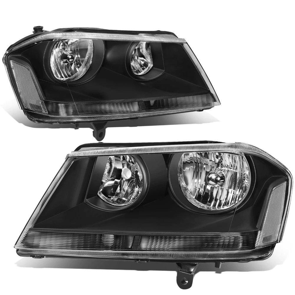 08-14 Dodge Avenger Headlights - Black Housing Clear Corner 1 08-14 Dodge Avenger Headlights - Black Housing Clear Corner