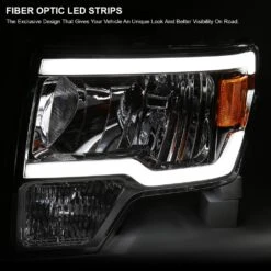 09-14 F150 Crystal Reflector Headlights W/ LED Tube - Chrome -High-Efficiency Car Light Store 09 14 f150 crystal reflector headlights w led tube chrome 97