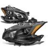 09-14 Nissan Maxima Replacement Projector Headlights - Black / Amber