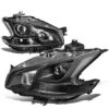 09-14 Nissan Maxima Replacement Projector Headlights - Black / Clear