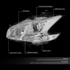 09-14 Nissan Maxima Replacement Projector Headlights - Chrome / Clear 12 09-14 Nissan Maxima Replacement Projector Headlights - Chrome / Clear -High-Efficiency Car Light Store 09 14 nissan maxima replacement projector headlights chrome clear 109