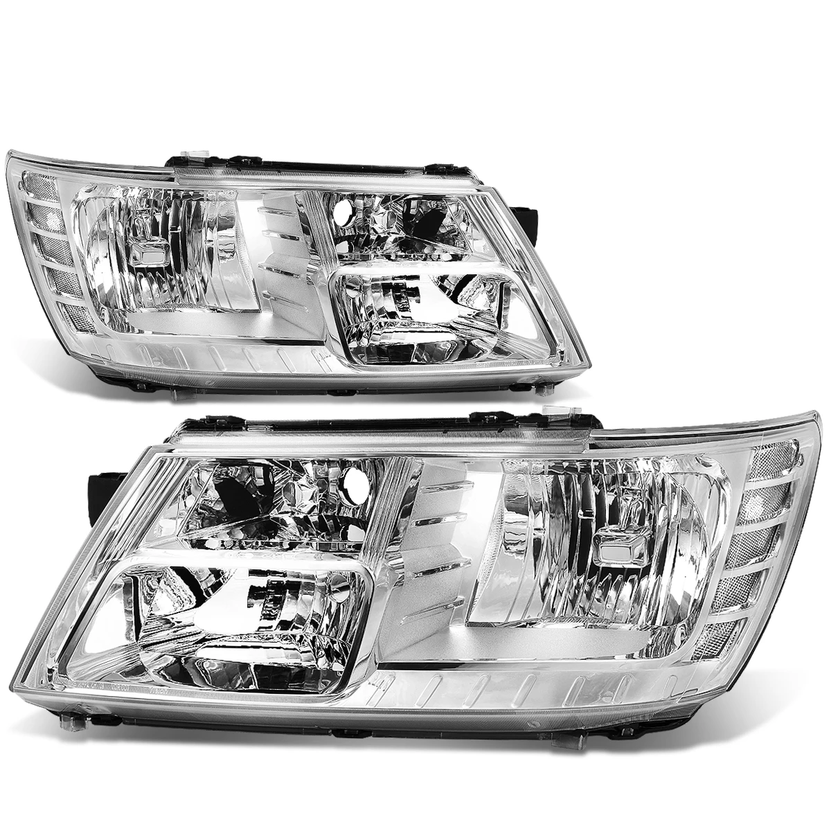 09-17 Dodge Journey Headlight Assembly (Driver & Passenger Side) - Chrome Clear 3 09-17 Dodge Journey Headlight Assembly (Driver & Passenger Side) - Chrome Clear - Image 3