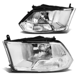 09-18 Dodge Ram 1500 / 10-19 Ram 2500|3500 Replacement Crystal Headlight - Chrome Clear Marker