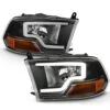 09-18 Dodge Ram LED Bar Reflector Headlight - Black
