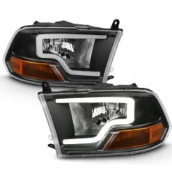 09-18 Dodge Ram LED Bar Reflector Headlight - Black