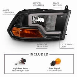 09-18 Dodge Ram LED Bar Reflector Headlight - Black 11 09-18 Dodge Ram LED Bar Reflector Headlight - Black -High-Efficiency Car Light Store 09 18 dodge ram led drl headlights black clear lens 220