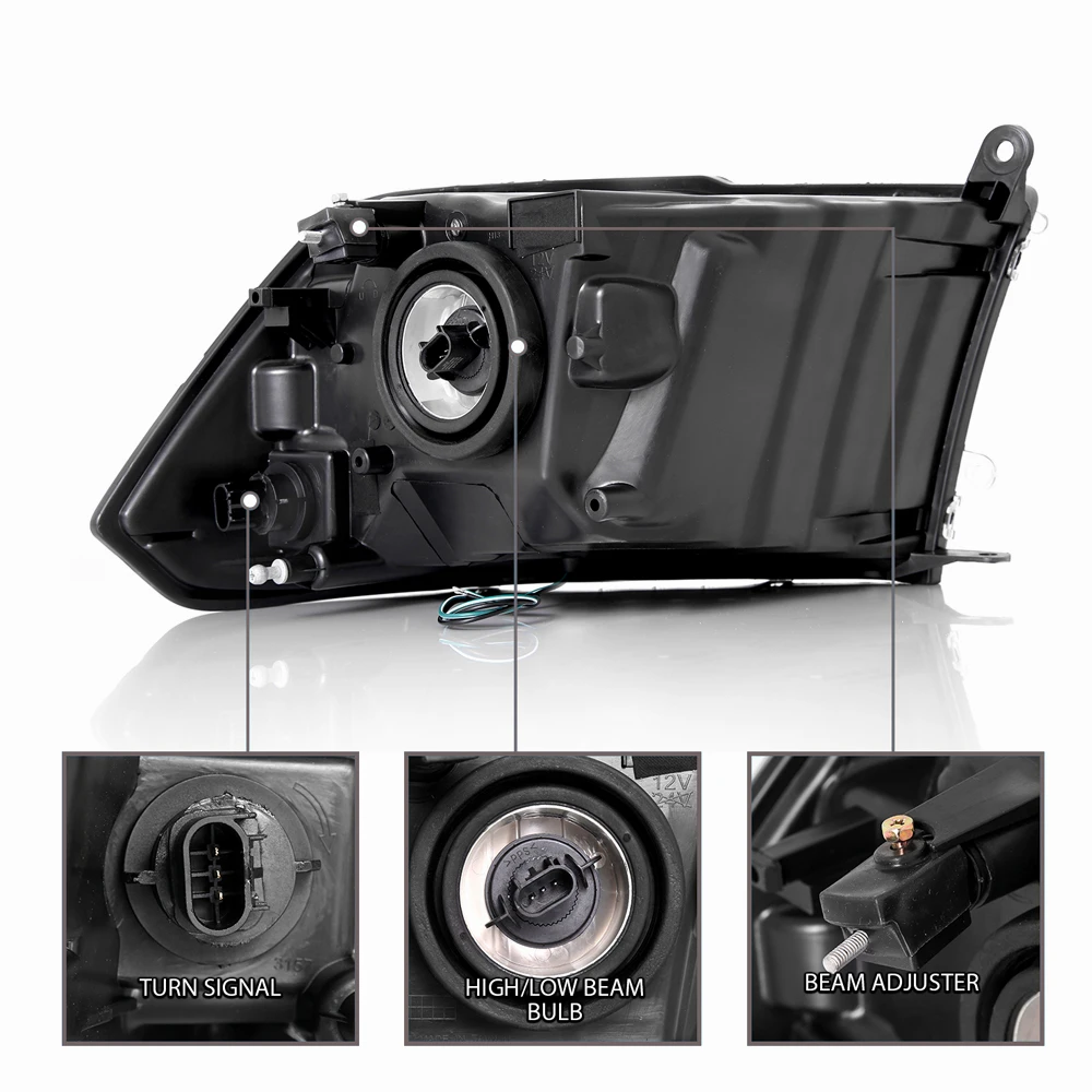 09-18 Dodge Ram LED Bar Reflector Headlight - Black 4 09-18 Dodge Ram LED Bar Reflector Headlight - Black - Image 4