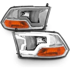 09-18 Dodge RAM LED DRL Headlights - Chrome / Clear Lens