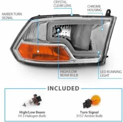 09-18 Dodge RAM LED DRL Headlights - Chrome / Clear Lens -High-Efficiency Car Light Store 09 18 dodge ram led drl headlights chrome clear lens 76