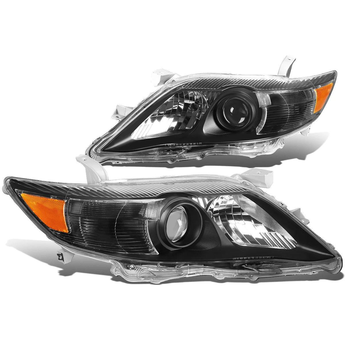 10-11 Toyota Camry OE-Style Replacement Headlights - Black / Amber 2 10-11 Toyota Camry OE-Style Replacement Headlights - Black / Amber - Image 2