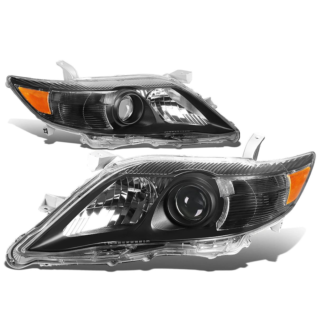 10-11 Toyota Camry OE-Style Replacement Headlights - Black / Amber 3 10-11 Toyota Camry OE-Style Replacement Headlights - Black / Amber - Image 3