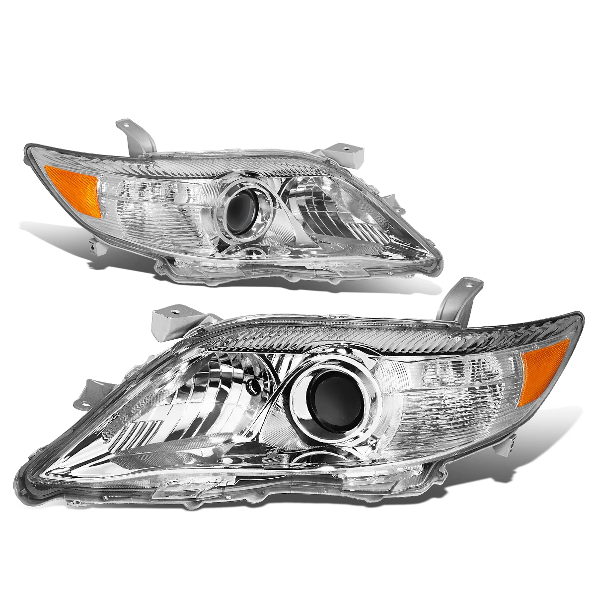 10-11 Toyota Camry OE-Style Replacement Headlights - Chrome / Amber 3 10-11 Toyota Camry OE-Style Replacement Headlights - Chrome / Amber - Image 3