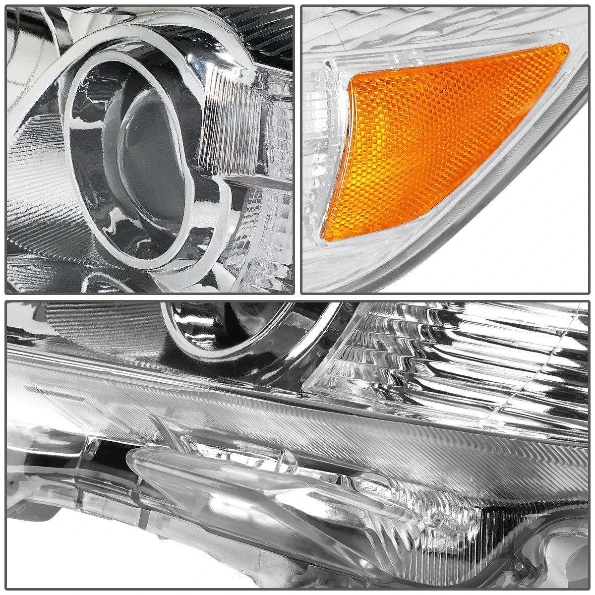 10-11 Toyota Camry OE-Style Replacement Headlights - Chrome / Amber 5 10-11 Toyota Camry OE-Style Replacement Headlights - Chrome / Amber - Image 5