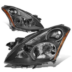 10-12 Nissan Altima Sedan Reflective Headlights - Black Amber -High-Efficiency Car Light Store 10 12 nissan altima sedan reflective headlights black amber 89