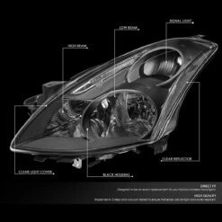 10-12 Nissan Altima Sedan Reflective Headlights - Black Clear -High-Efficiency Car Light Store 10 12 nissan altima sedan reflective headlights black clear 95