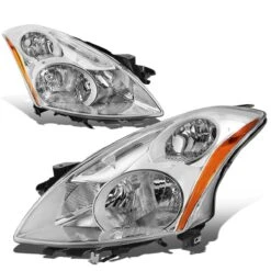 10-12 Nissan Altima Sedan Reflective Headlights - Chrome Amber