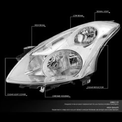 10-12 Nissan Altima Sedan Reflective Headlights - Chrome Clear -High-Efficiency Car Light Store 10 12 nissan altima sedan reflective headlights chrome clear 87