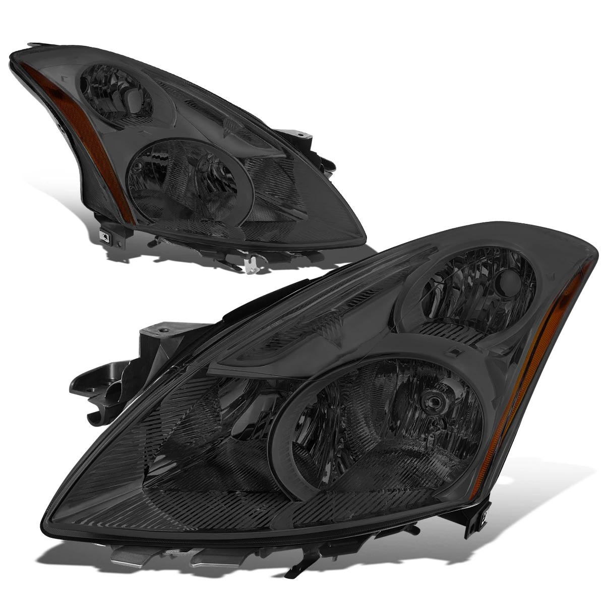 10-12 Nissan Altima Sedan Reflective Headlights - Smoked Amber 3 10-12 Nissan Altima Sedan Reflective Headlights - Smoked Amber - Image 3
