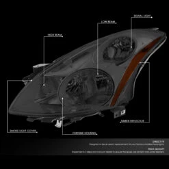 10-12 Nissan Altima Sedan Reflective Headlights - Smoked Amber 12 10-12 Nissan Altima Sedan Reflective Headlights - Smoked Amber -High-Efficiency Car Light Store 10 12 nissan altima sedan reflective headlights smoked amber 87