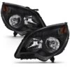 10-15 Chevy Equinox Halogen Model Projector Headlights - Black