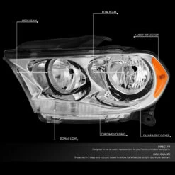 11-13 Dodge Durango [Halogen Model] Crystal Headlights - Chrome Amber -High-Efficiency Car Light Store 11 13 dodge durango halogen model crystal headlights chrome amber 188