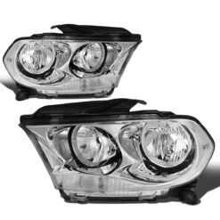 11-13 Dodge Durango [Halogen Model] Crystal Headlights - Chrome Clear