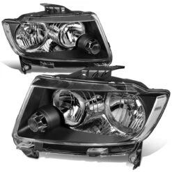 11-13 Jeep Grand Cherokee [Halogen Model] Replacement Headlights - Black / Clear