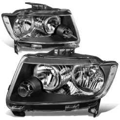 11-13 Jeep Grand Cherokee [Halogen Model] Replacement Headlights - Black / Clear -High-Efficiency Car Light Store 11 13 jeep grand cherokee halogen model replacement headlights black clear 114