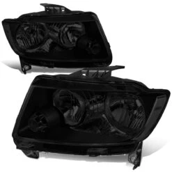 11-13 Jeep Grand Cherokee [Halogen Model] Replacement Headlights - Black Smoked / Clear