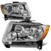 11-13 Jeep Grand Cherokee [Halogen Model] Replacement Headlights - Chrome / Amber